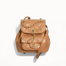 CHANEL 샤넬 듀마 원포켓 백팩 스몰 브라운 AS2908